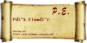 Pék Elemér névjegykártya