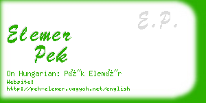 elemer pek business card